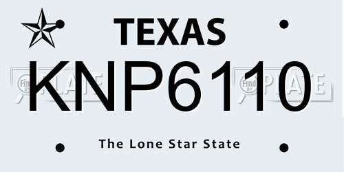 KNP6110 Texas License Plate