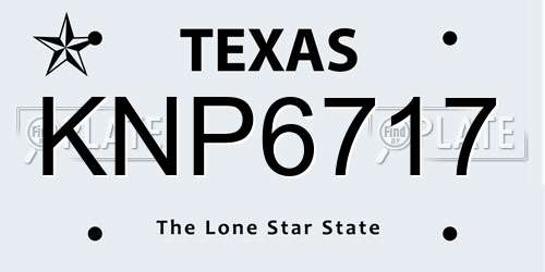 KNP6717 Texas License Plate