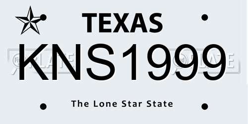 KNS1999 Texas License Plate