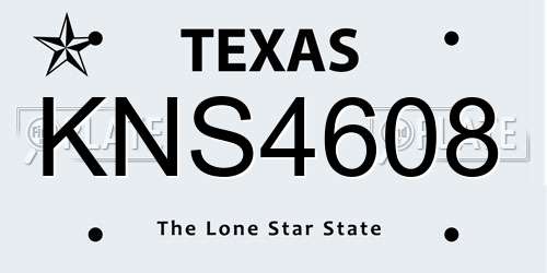 KNS4608 Texas License Plate