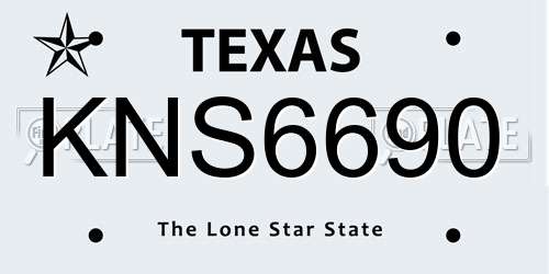 KNS6690 Texas License Plate
