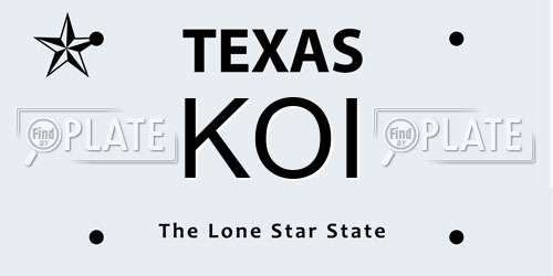 KOI Texas License Plate