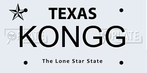 KONGG Texas License Plate