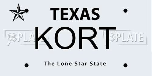 KORT Texas License Plate