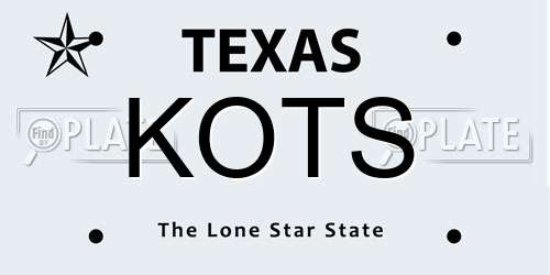 KOTS Texas License Plate