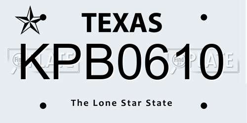 KPB0610 Texas License Plate
