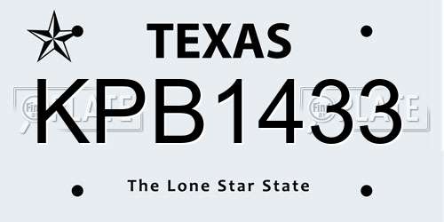 KPB1433 Texas License Plate