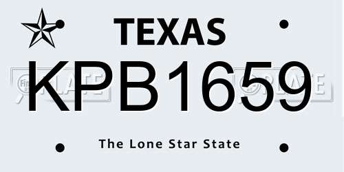 KPB1659 Texas License Plate