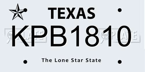 KPB1810 Texas License Plate