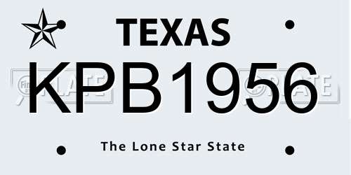KPB1956 Texas License Plate