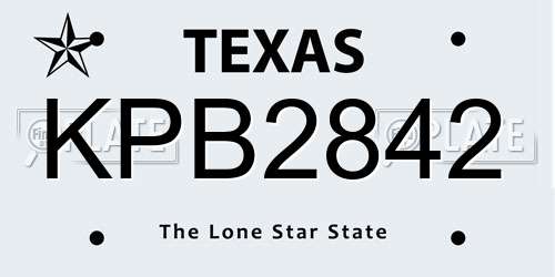 KPB2842 Texas License Plate