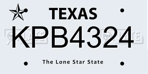 KPB4324 Texas License Plate
