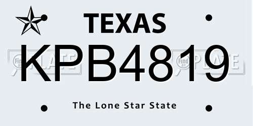KPB4819 Texas License Plate