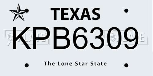 KPB6309 Texas License Plate