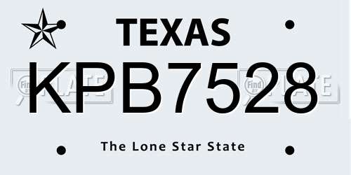 KPB7528 Texas License Plate