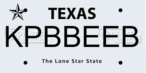KPBBEEB Texas License Plate