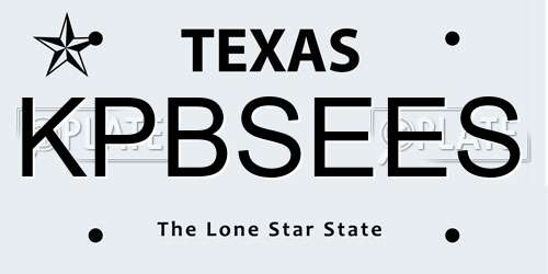 KPBSEES Texas License Plate