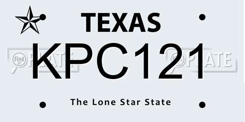 KPC121 Texas License Plate