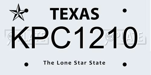 KPC1210 Texas License Plate