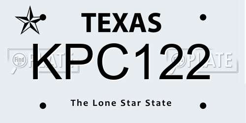 KPC122 Texas License Plate