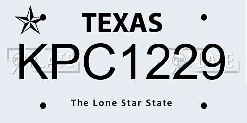 KPC1229 Texas License Plate