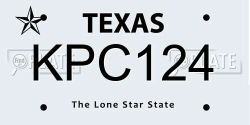 KPC124 Texas License Plate