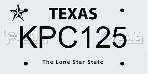 KPC125 Texas License Plate