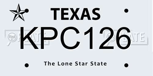 KPC126 Texas License Plate