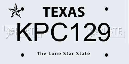 KPC129 Texas License Plate