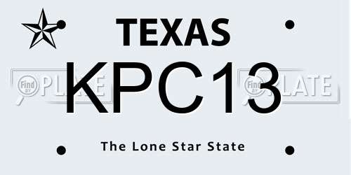 KPC13 Texas License Plate