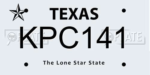 KPC141 Texas License Plate