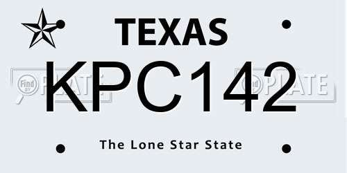 KPC142 Texas License Plate