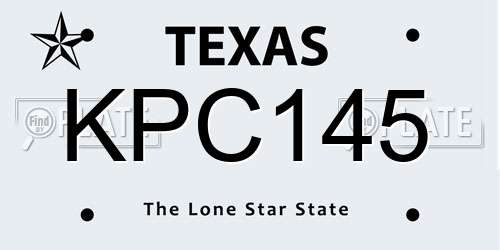 KPC145 Texas License Plate