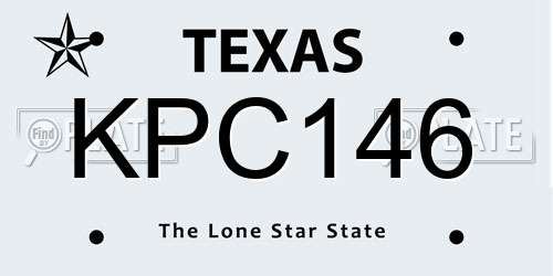 KPC146 Texas License Plate