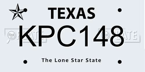 KPC148 Texas License Plate