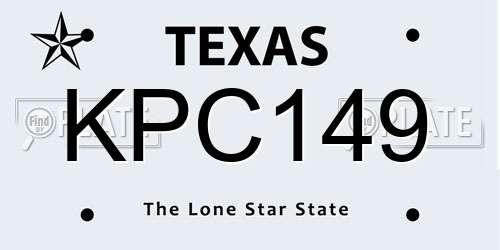 KPC149 Texas License Plate
