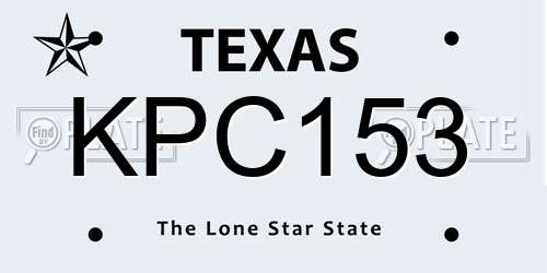 KPC153 Texas License Plate