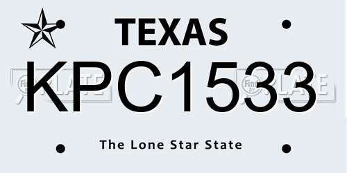 KPC1533 Texas License Plate