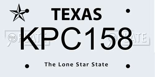 KPC158 Texas License Plate