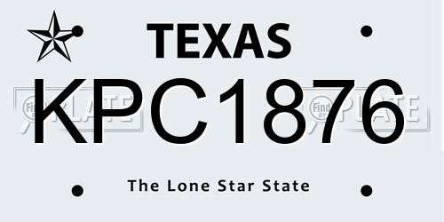 KPC1876 Texas License Plate