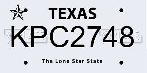 KPC2748 Texas License Plate