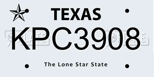 KPC3908 Texas License Plate