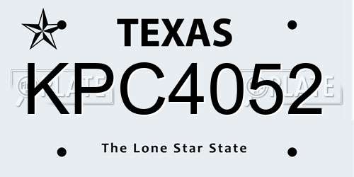 KPC4052 Texas License Plate