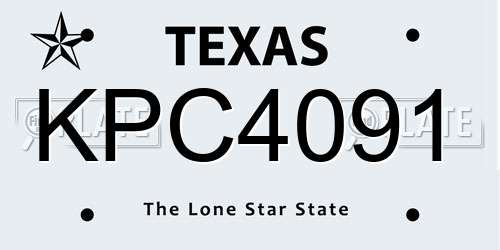 KPC4091 Texas License Plate