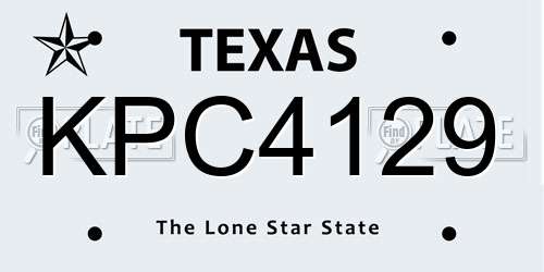 KPC4129 Texas License Plate