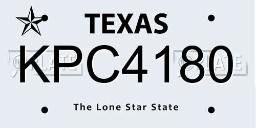 KPC4180 Texas License Plate