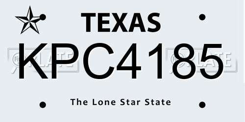 KPC4185 Texas License Plate