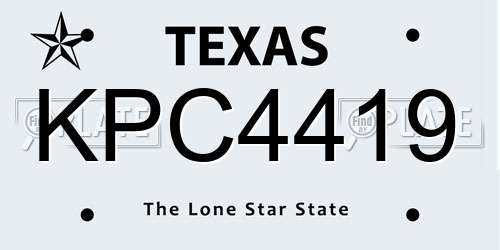 KPC4419 Texas License Plate