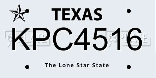 KPC4516 Texas License Plate
