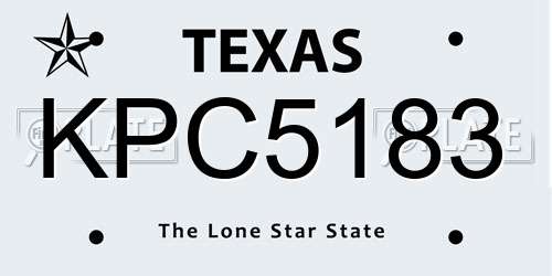 KPC5183 Texas License Plate